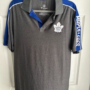 Fanatics Gray and Blue Toronto Maple Leafs Polo